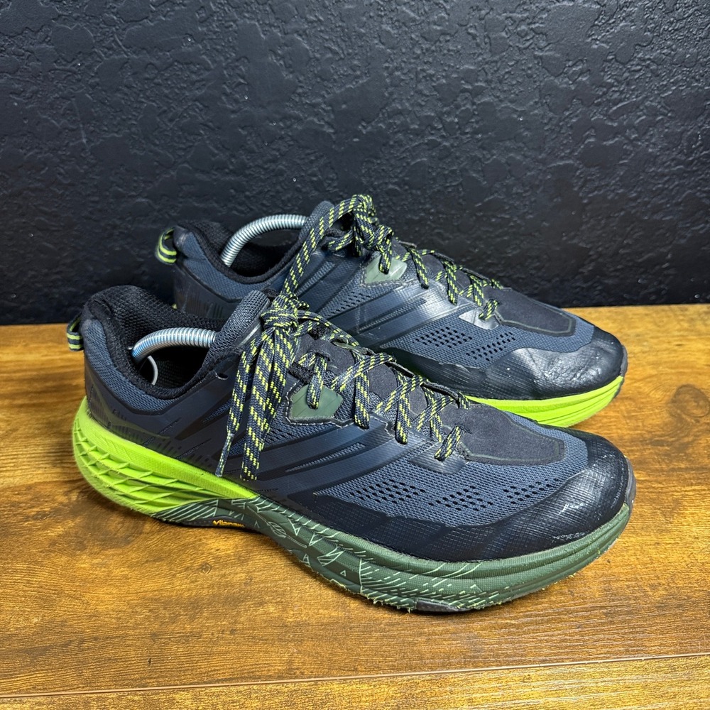 Hoka One One Speedgoat 3 1099733 Blue Green Mesh Trail Running Shoes Mens 10.5